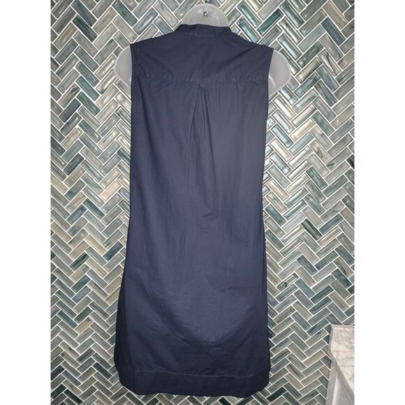 WOMENS Tommy Hilfiger NAVY BLUE SLEEVELESS 100% COTTON POCKETS SHIFT DRESS SZ 2 - Picture 5 of 10